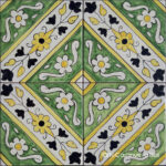 ArteCasanueva- Margarita verde – Motivo de 4 azulejos 30×30